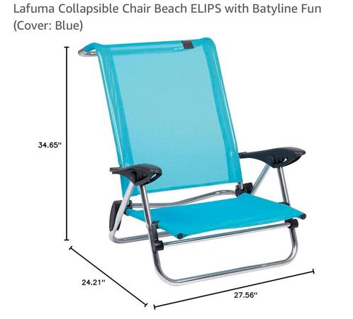 Lafuma Low Elips Strand tuin/terrasstoel 5 standen -ligbed, Tuin en Terras, Tuinstoelen, Zo goed als nieuw, Overige materialen