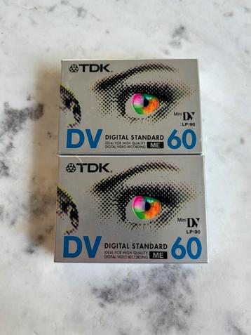 (2x) TDK DV60 MiniDV casettebandjes nieuw geseald beschikbaar voor biedingen