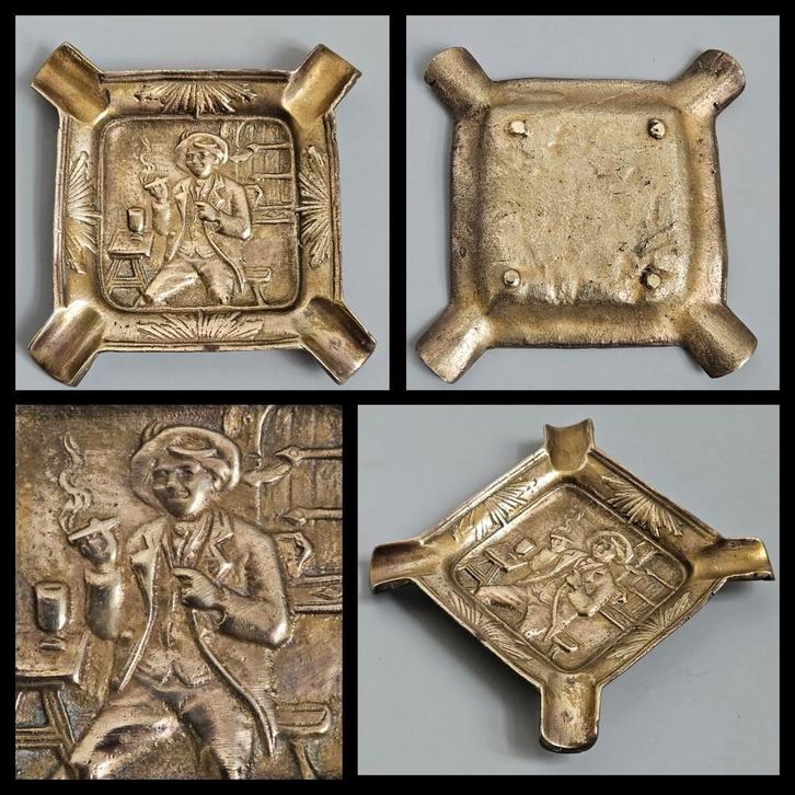 Geel koper, koperen asbak., Antiek en Kunst, Antiek | Koper en Brons, Koper, Ophalen of Verzenden
