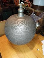 Oosterse metalen hanglamp bronskleur, Ophalen of Verzenden, Minder dan 50 cm