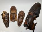 4 Afrikaanse maskers, Antiek en Kunst, Curiosa en Brocante, Ophalen of Verzenden