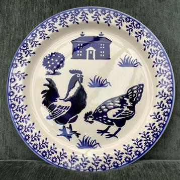 Emma Bridgewater - servies - BLUE HEN Cakeplate - Zeldzaam! beschikbaar voor biedingen