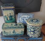 Nostalgie, blikken blauw wit, Verzamelen, Ophalen of Verzenden, Gebruikt, Overige