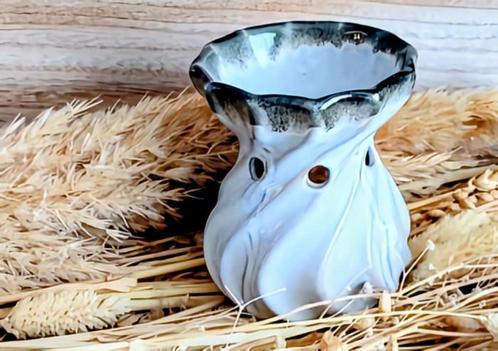 Keramische swirl aromabrander groen - grijs, Huis en Inrichting, Woonaccessoires | Kandelaars en Kaarsen, Nieuw, Minder dan 25 cm