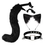 Zwarte Vossenstaart Oren En Halsband Fursuit Furry Staart, Hobby en Vrije tijd, Verzenden, Nieuw