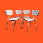 Set van 4 bijzondere vintage design stapelbare stoelen, Vier, Gebruikt, Metaal, Ophalen