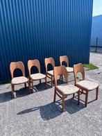 6 x vintage stoel eetkamerstoel eiken, Ophalen, Gebruikt, Bruin, X