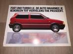 Leaflet Fiat Uno Turbo I.E., Ophalen of Verzenden, Zo goed als nieuw