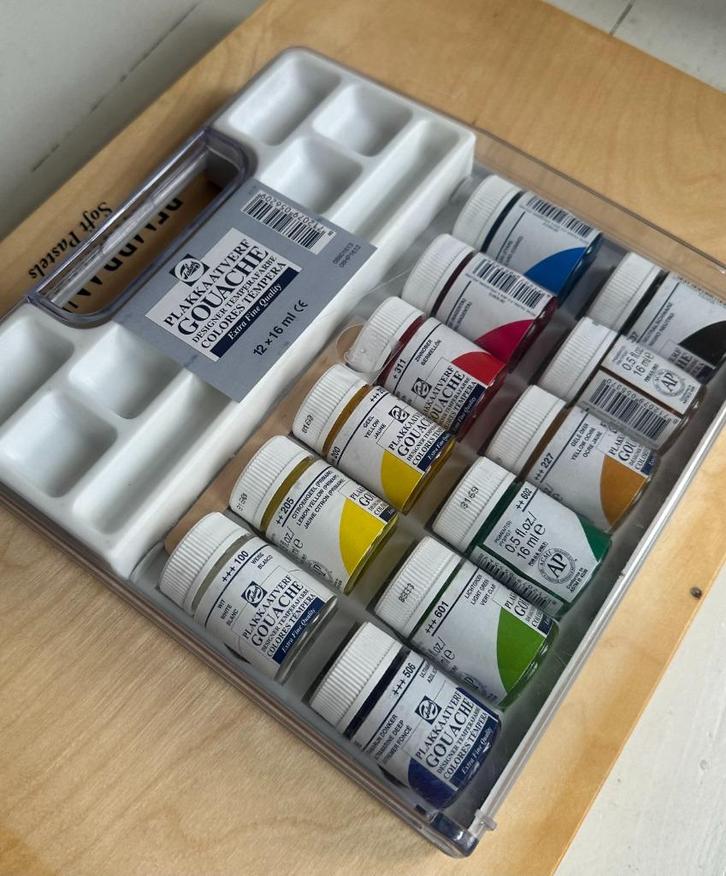 Talens Plakkaatverf Gouache 12 x 16 ml, Hobby en Vrije tijd, Schilderen, Nieuw, Acrylverf, Ophalen