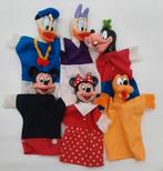 Handpoppen Donald, Mickey, Minnie, Katrien, Pluto en Goofy, Ophalen of Verzenden, Overige figuren, Gebruikt, Beeldje of Figuurtje