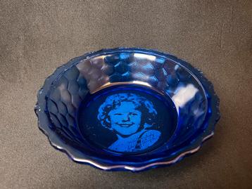 Vintage Hazel Atlas Cobalt Shirley Temple ontbijtkom beschikbaar voor biedingen