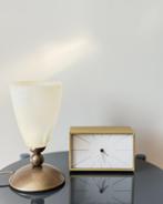 Vintage R.S.-Leuchten Table Lamp  Swirled Glass & Brass Base, Ophalen of Verzenden, Zo goed als nieuw, Glas, Minder dan 50 cm