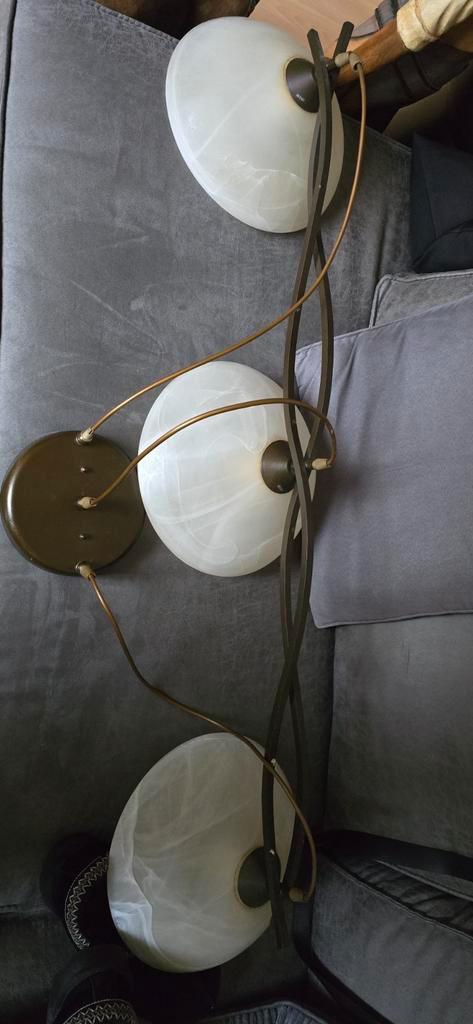Elegante hang Lamp met 3 Lichtpunten, Huis en Inrichting, Lampen | Vloerlampen, Zo goed als nieuw, 150 tot 200 cm, Glas, Metaal
