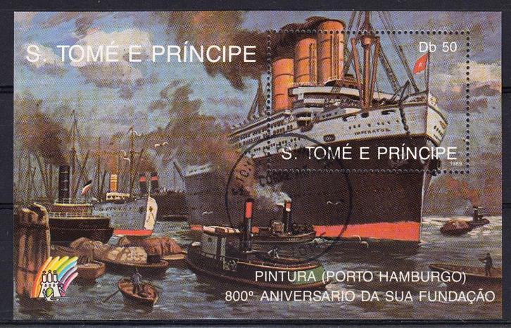 B382 - Sao Tomé E Principe michel blok 201 gestempeld , Boeg, Postzegels en Munten, Postzegels | Afrika, Gestempeld, Overige landen