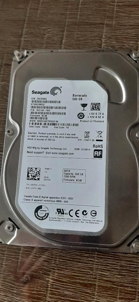 6X 500GB HDD'S, Computers en Software, Harde schijven, Gebruikt, Desktop, Intern, HDD, SATA, Ophalen of Verzenden