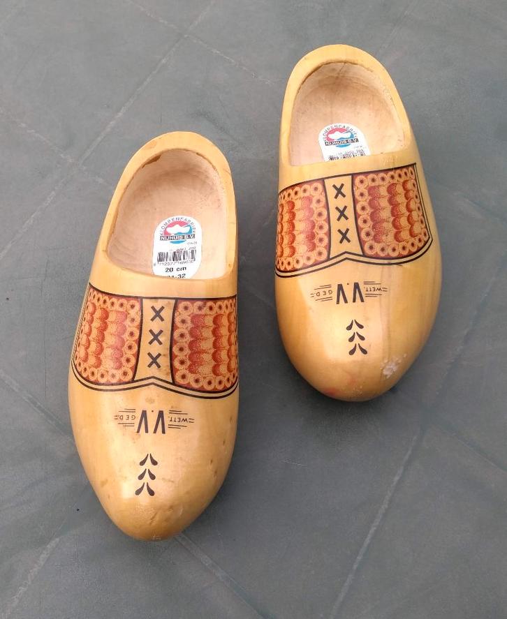 Vintage populier houten kinder klompen maat 31-32 (20 cm), Kinderen en Baby's, Kinderkleding | Schoenen en Sokken, Nieuw, Overige typen