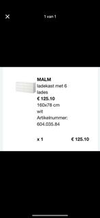 Malm ladekast met 6 lades - Zo goed als nieuw, Huis en Inrichting, Kasten | Ladekasten, 5 laden of meer, 150 tot 200 cm, Ophalen of Verzenden