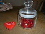 glazen pot met hartjes, Ophalen of Verzenden, Glas, Overige stijlen, Glas of Glazen