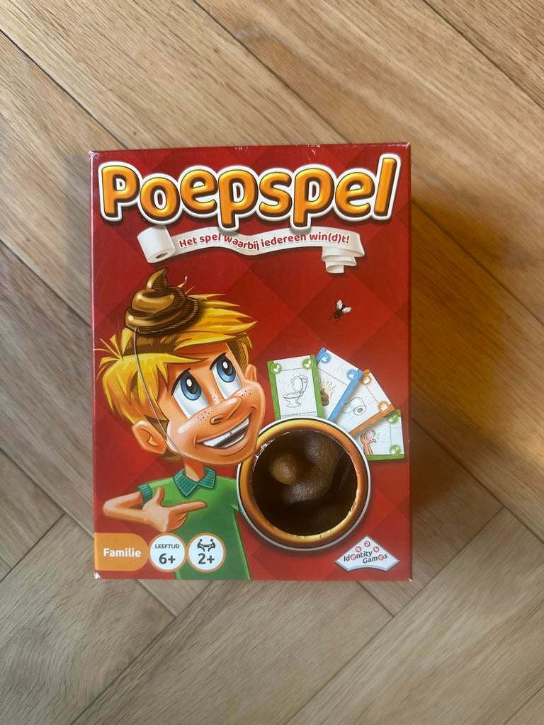 Poepspel, Hobby en Vrije tijd, Gezelschapsspellen | Bordspellen, Zo goed als nieuw, Drie of vier spelers, Ophalen of Verzenden