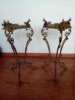 2 antieke planten-/bijzettafels kopen? Set € 275,--, Antiek en Kunst, Antiek | Koper en Brons, Ophalen of Verzenden