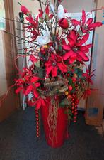 Decoratief Bloemstuk met Led licht in Rode Vaas, Ophalen, Binnen