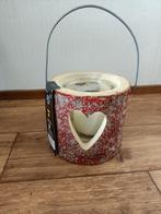 Wood deco lamp van hout met kaars in glas - ca 42 cm hoog, Ophalen, Nieuw, Hout, 25 tot 50 cm