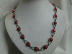 Vintage Collier met rode stenen, Sieraden, Tassen en Uiterlijk, Antieke sieraden, Verzenden, Overige materialen, Ketting