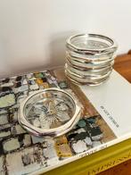 6x vintage kristal /silver plated onderzetters, Ophalen of Verzenden, Gebruikt, Glas of Kopje