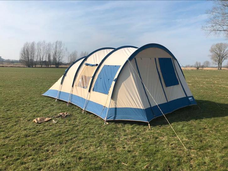 6 persoons katoenen Vrijbuiter tent, Caravans en Kamperen, Tenten, tot en met 6, Gebruikt, Ophalen