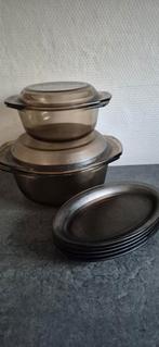 Arcopal rookglas schalen vintage, Huis en Inrichting, Keuken | Servies, Ophalen of Verzenden, Glas, Overige stijlen, Schaal of Schalen