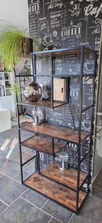 Industriële kast met open vakken, Overige houtsoorten, Met plank(en), Gebruikt, 25 tot 50 cm