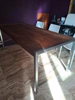Moderne teakhouten eettafel, Ophalen, Gebruikt, 200 cm of meer, 50 tot 100 cm