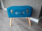 Kofferbankje Petrol Kleur, Hout, Minder dan 50 cm, Gebruikt, Minder dan 50 cm