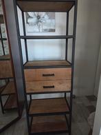 Teakhouten kast met lades en planken, Zo goed als nieuw, Met lade(s), Metaal, 25 tot 50 cm