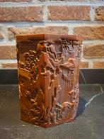 Bamboe Kwastenpot met Chinese Motieven, Ophalen of Verzenden