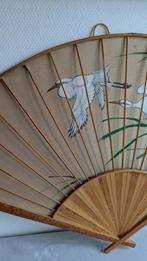 Retro Vintage rotan oosterse grote waaier muurhanger, Huis en Inrichting, Woonaccessoires | Wanddecoraties, Ophalen of Verzenden
