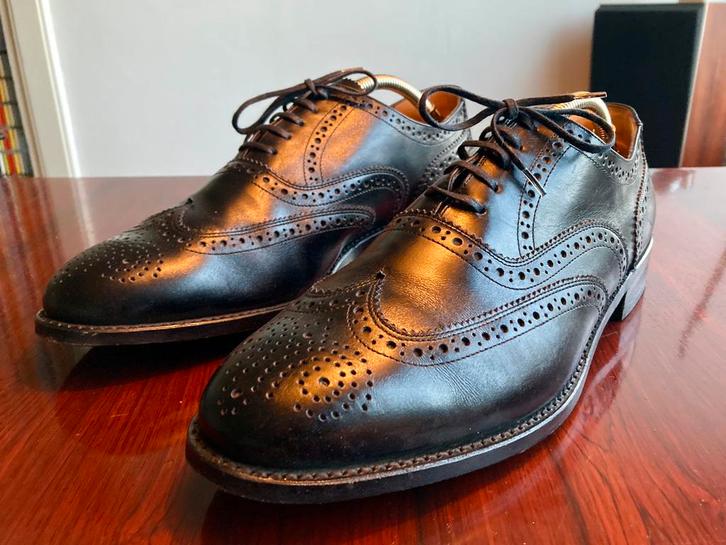 Van Bommel, Wingtip Brogues UK10H (44/45) Greve Avang, Kleding | Heren, Schoenen, Zo goed als nieuw, Zwart, Verzenden