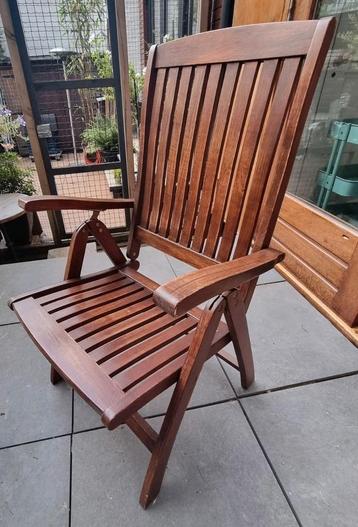 ZES Tuinstoelen teakhout verstelbaar/inklapbaar  beschikbaar voor biedingen