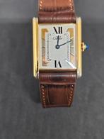 Cartier tank must vermeil. Model 1615, Overige merken, Staal, Ophalen of Verzenden, Leer