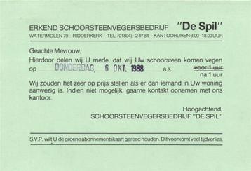 Schoorsteenvegersbedrijf De Spil, Ridderkerk - 09.1988 - ber beschikbaar voor biedingen