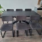 6 Grijze Eetkamerstoelen - Zo Goed Als Nieuw, Ophalen, Zo goed als nieuw, Metaal, Vijf, Zes of meer stoelen