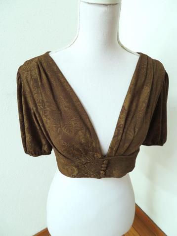J87 ZARA aparte korte blouse top groen M = 36	 beschikbaar voor biedingen