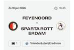 FEYENOORD - SPARTA (VAK Q), Tickets en Kaartjes, Losse kaart, Eén persoon, Januari
