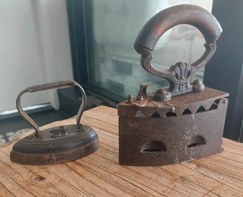 antieke typemachine, strijkijzer, wafelijzer, poffertjespan, Antiek en Kunst, Antiek | Koper en Brons, Ophalen of Verzenden
