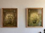 Set van 2 bloemenschilderijen, Antiek en Kunst, Kunst | Schilderijen | Klassiek, Ophalen