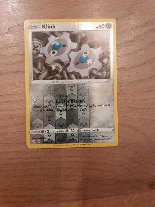 Pokemin kaart klink, Hobby en Vrije tijd, Verzamelkaartspellen | Pokémon, Zo goed als nieuw, Losse kaart, Ophalen of Verzenden