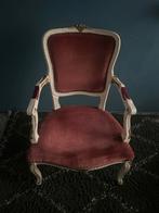 Antieke fauteuil met roze bekleding allen ophalen, Ophalen of Verzenden