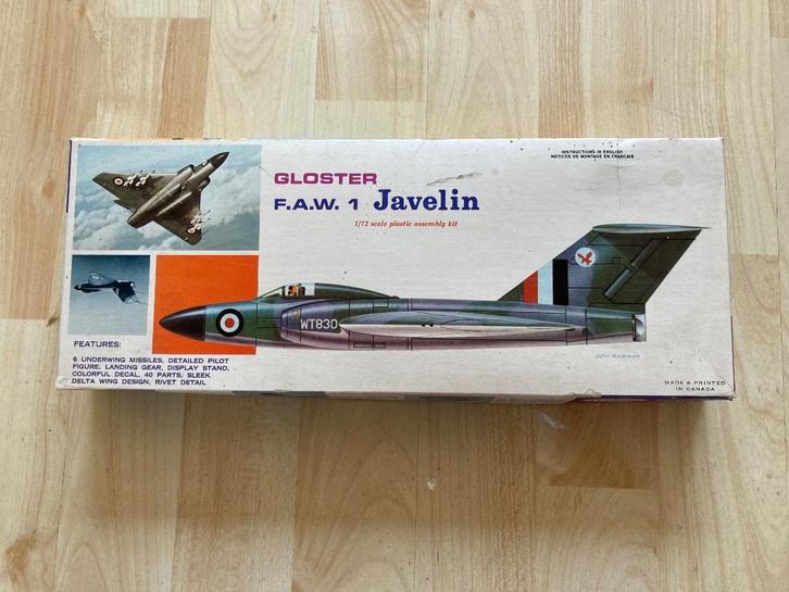 Testors Hawk Gloster F.A.W. 1 Javelin 1/72, Hobby en Vrije tijd, Modelbouw | Vliegtuigen en Helikopters, Zo goed als nieuw, Vliegtuig