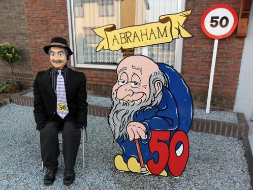Abraham met wandelstok, set 3-deel bekijk geweldige keuze., Hobby en Vrije tijd, Feestartikelen | Verhuur, Zo goed als nieuw, Abraham of Sarah
