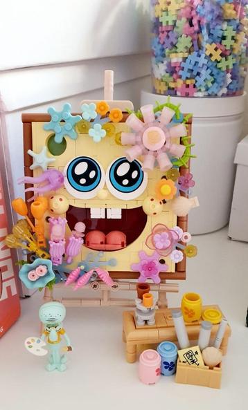 Spongebob en Patrick bureau schilderijtjes bouwsteentjeslego beschikbaar voor biedingen